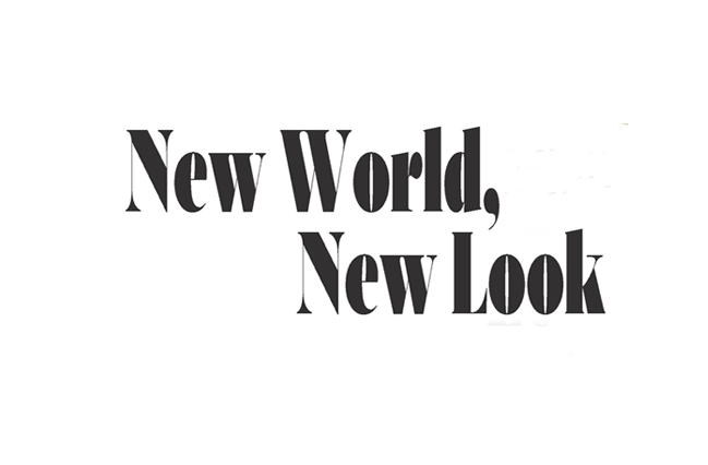 “New World, New Look” in black lettering on a white background.