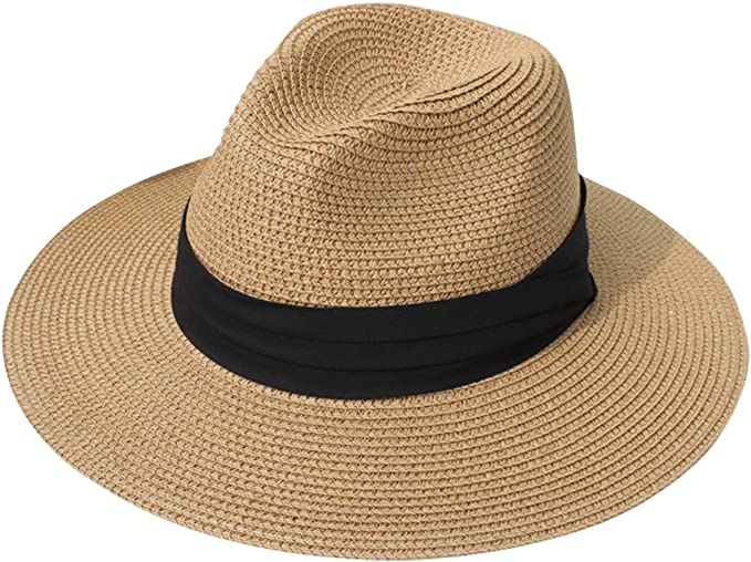 Women Wide Brim Straw Panama Roll up Fedora Beach Sun Hat. Summer travel essentials